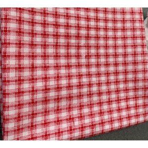 Red & White Gingham Checkered Fabric Material Crafting Sewing